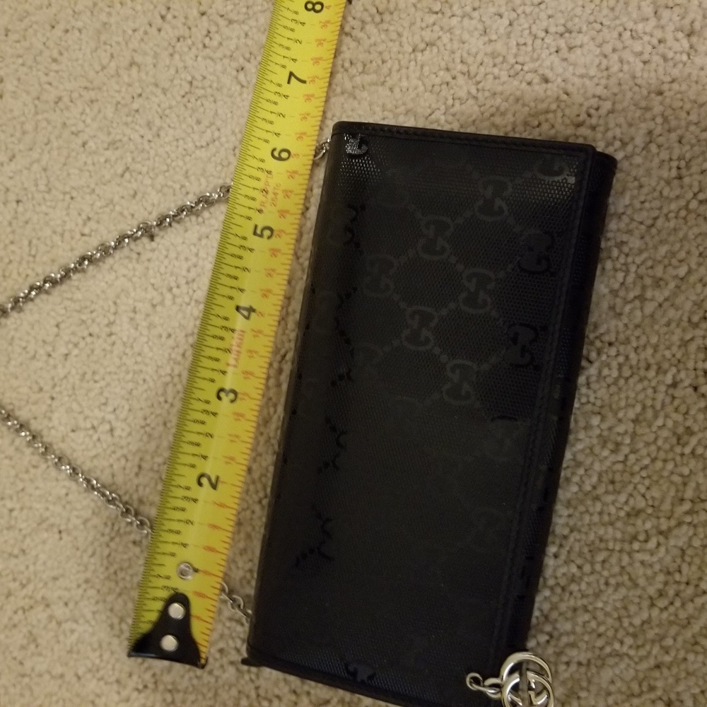 Gucci Guccissima wallet with chain